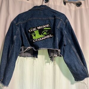 “The Movie Channel” Vintage Cropped Denim Jacket